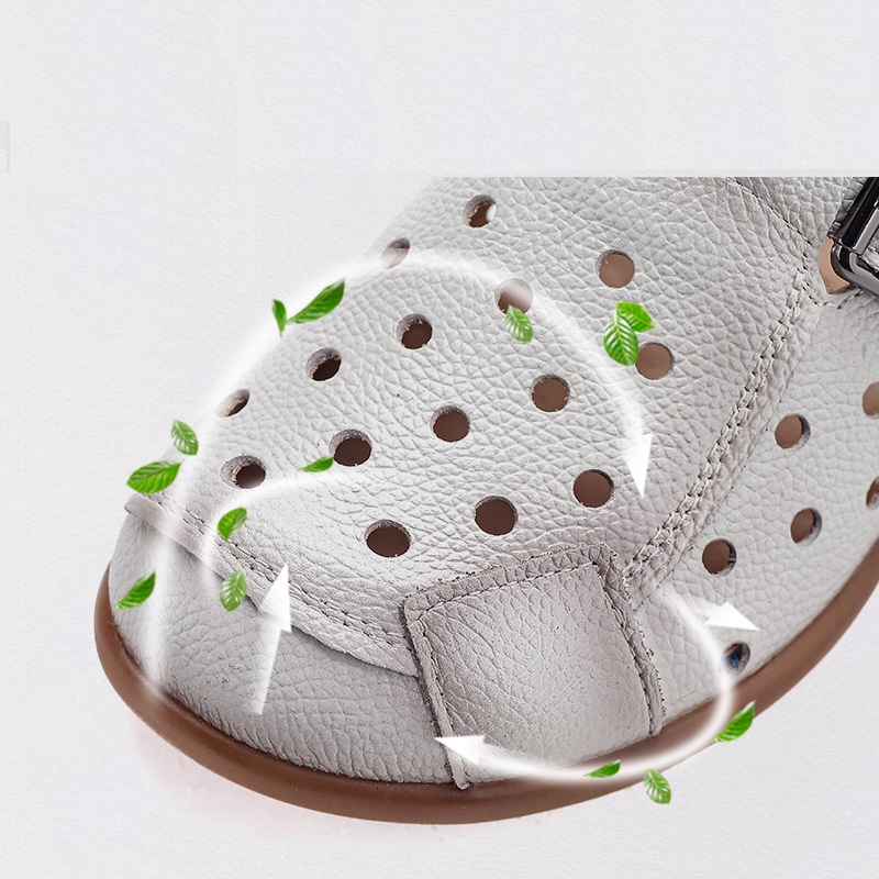 New Cow leather low heel sanda - Casual Sandal Leather avis et prix