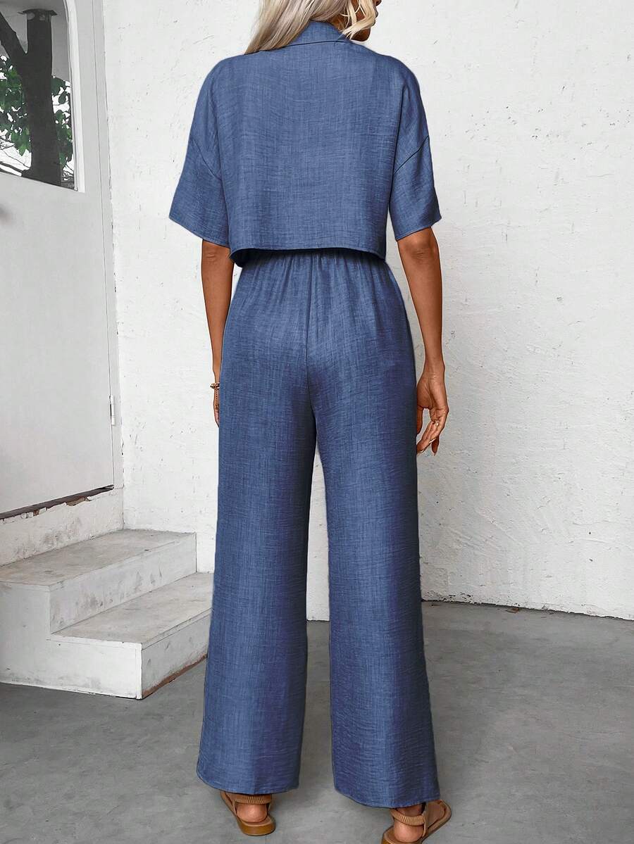 Womens Linen Short Sleeve Shir - Short Linen Drawstring avis et prix