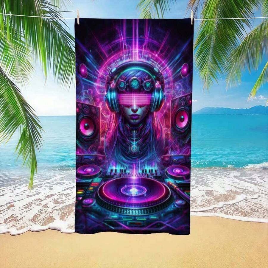 Extra Large Cyberpunk DJ Patte - Beach Towel Large avis et prix