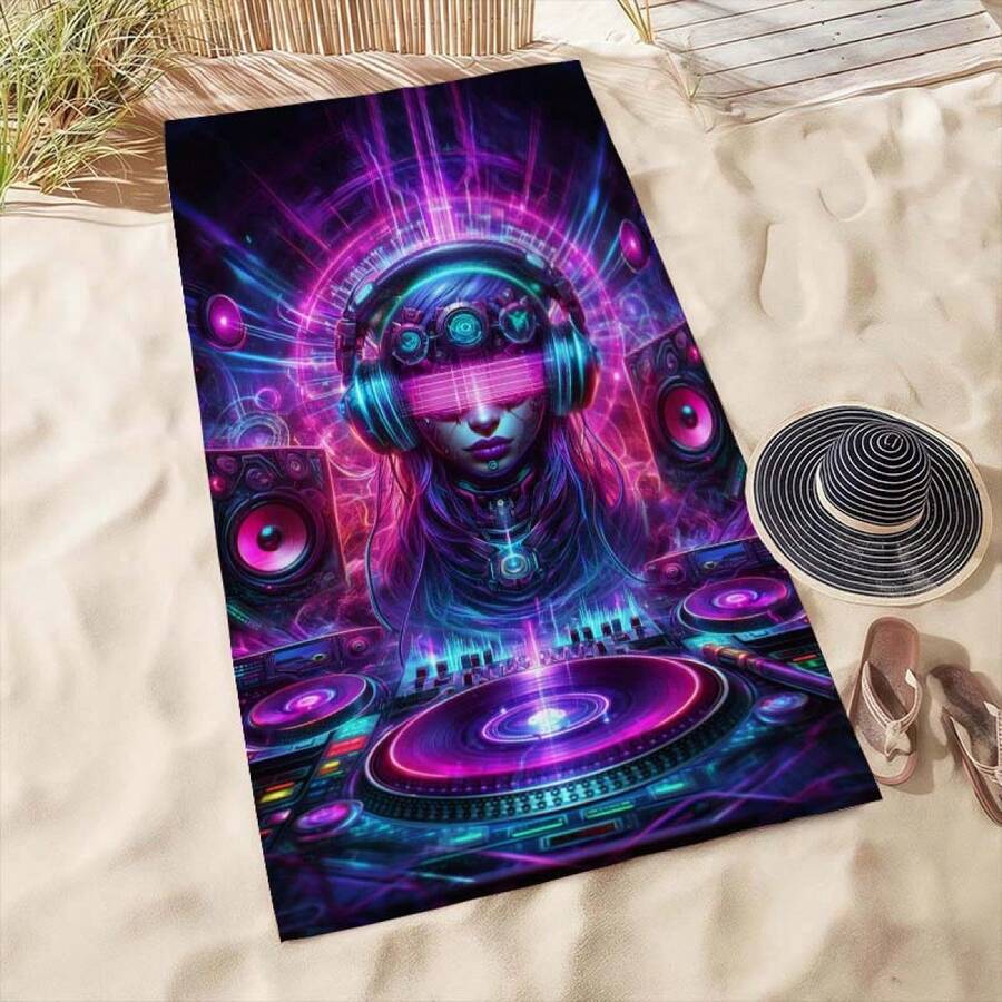 Extra Large Cyberpunk DJ Patte - Beach Towel Large avis et prix