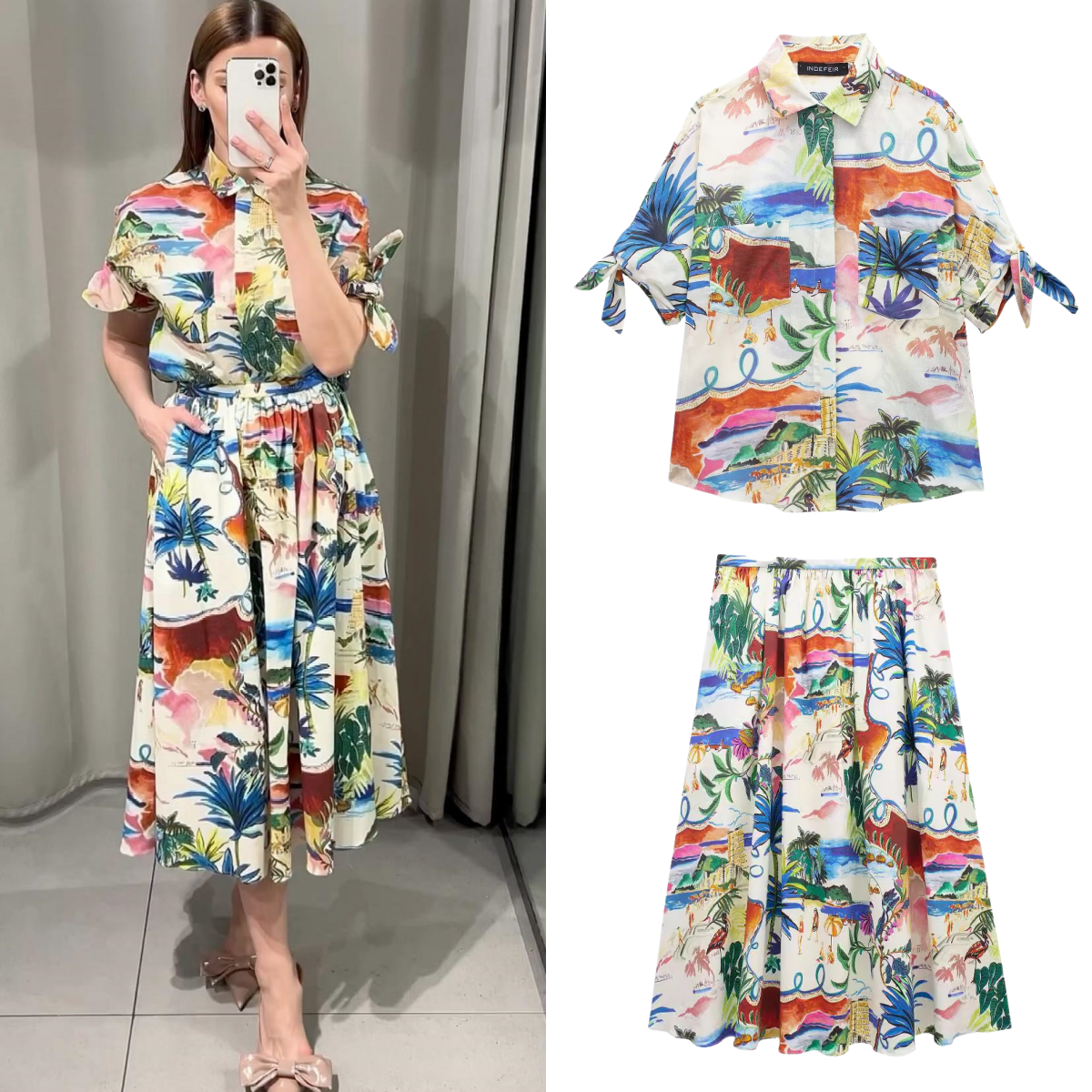 Chic Printed Lapel Single Brea - Resort Shirt Floral avis et prix