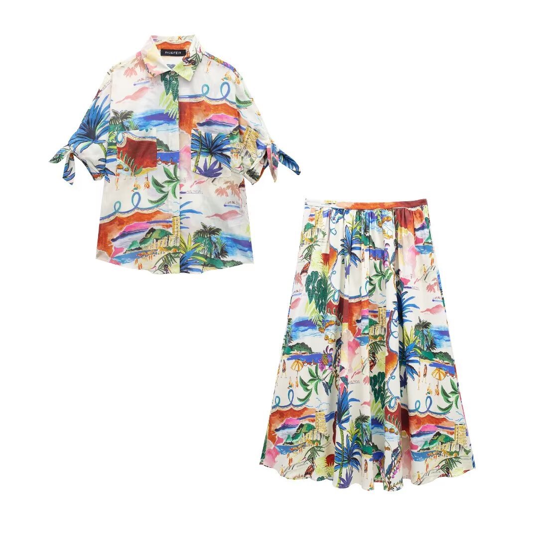 Chic Printed Lapel Single Brea - Resort Shirt Floral avis et prix
