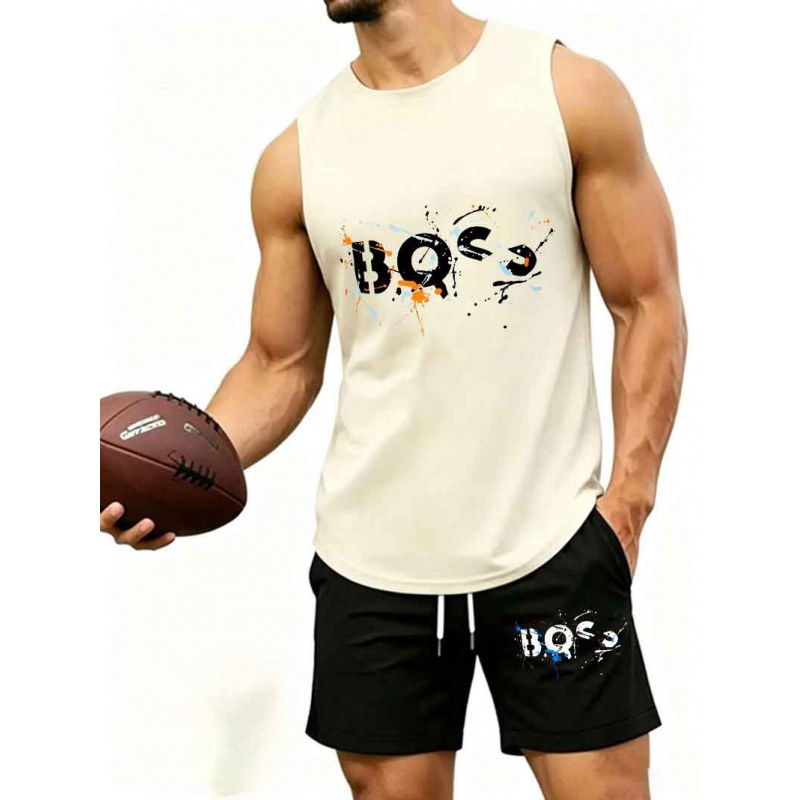 Men's  Graffiti Letter Print 2 - Tank Top Muscle avis et prix