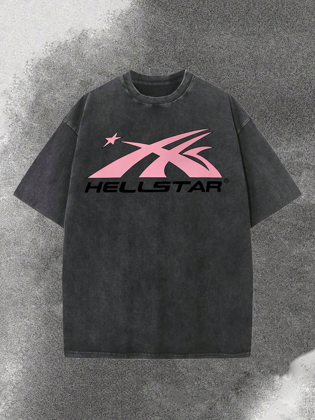 Distressed Washed Black Oversi - Tee Graphic Print avis et prix
