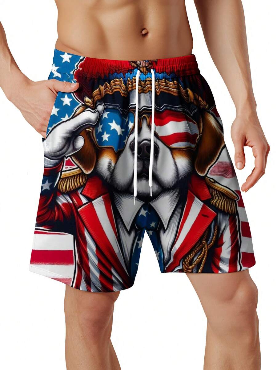 Patriotic Dog American Flag Sw - Swim Trunk Quick Dry avis et prix