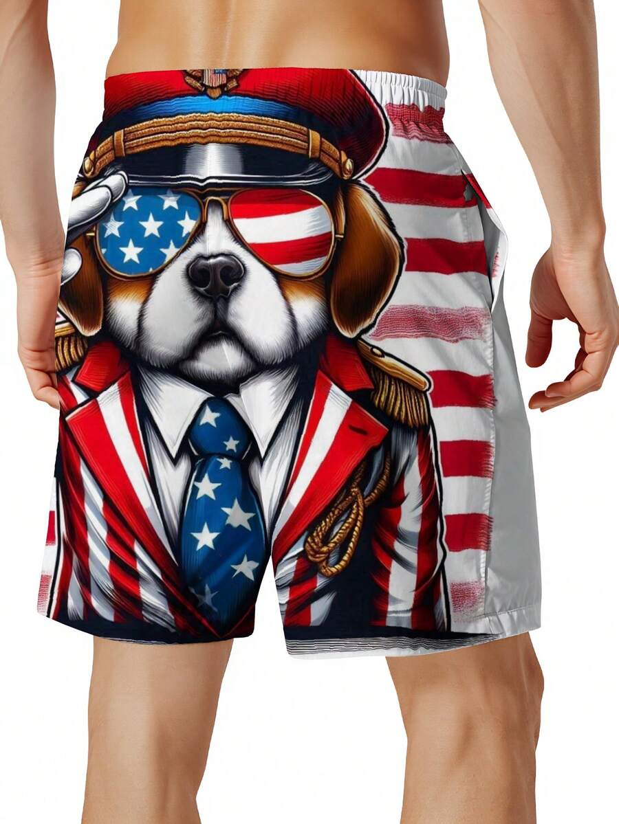 Patriotic Dog American Flag Sw - Swim Trunk Quick Dry avis et prix