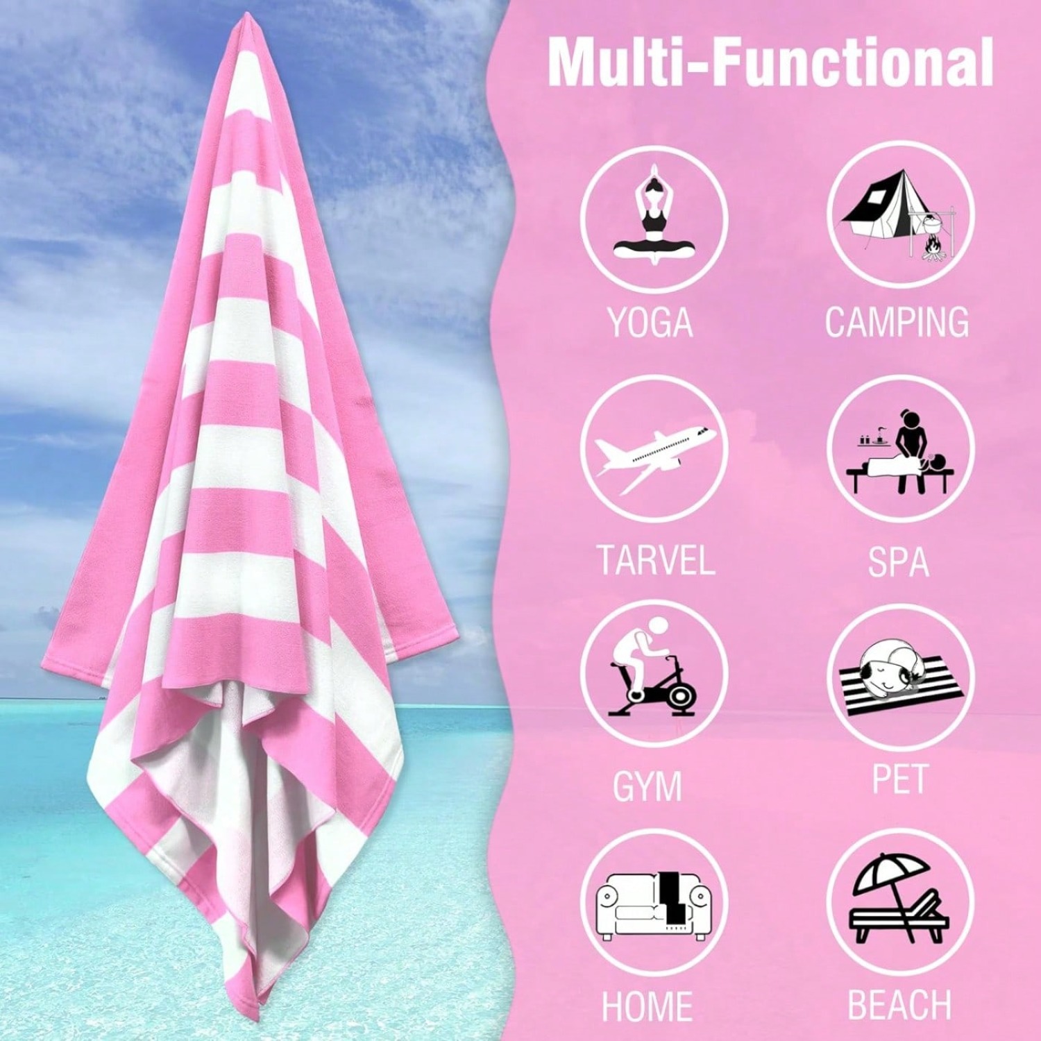 1 PC Large Oversized Beach Tow - Beach Towel Large avis et prix