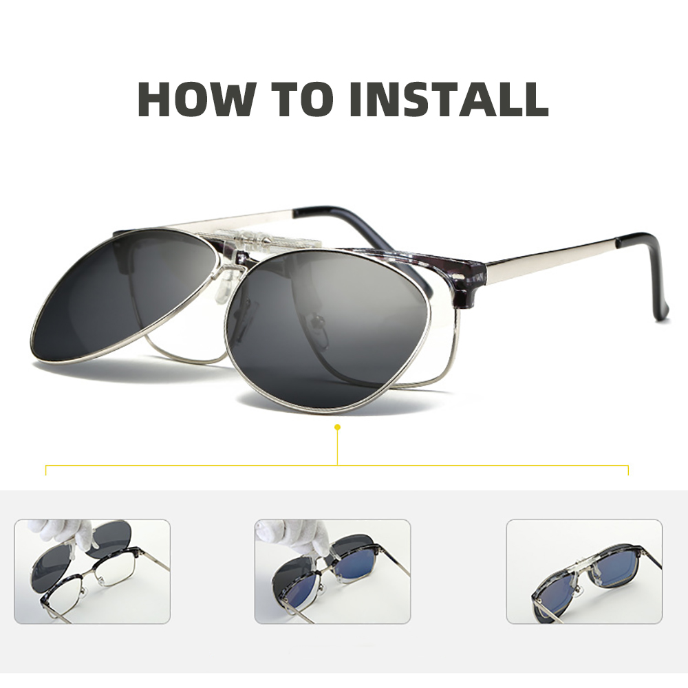 Oversized Pilot Clip on Sungla - Sunglasses Aviator Polarized avis et prix