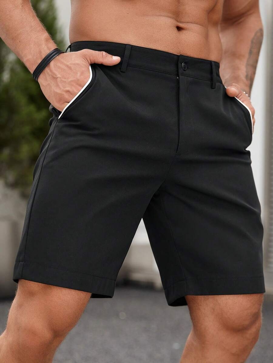 Men's Contrast Trim Chino Shor - Shorts Chino Slim avis et prix