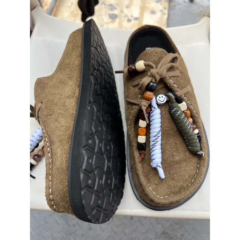 Women Men Clogs Cow Suede Leat - Flip Flop Leather Men avis et prix