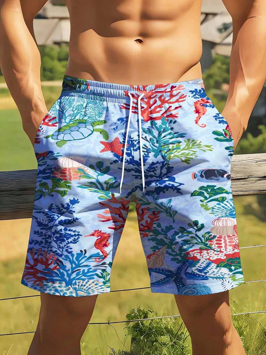 Mens Ocean Life Print Swim Tru - Swim Trunk Quick Dry avis et prix