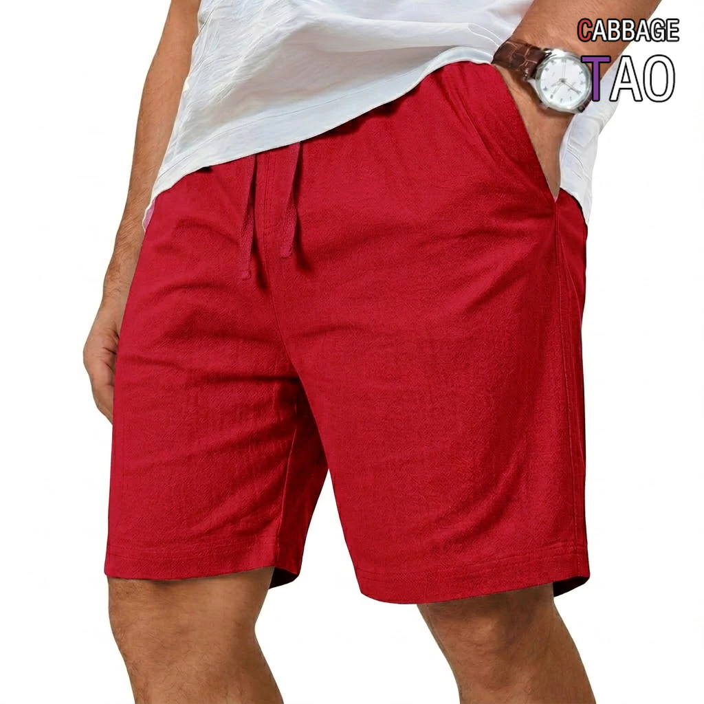 Oversized Cotton Linen Shorts  - Short Linen Drawstring avis et prix