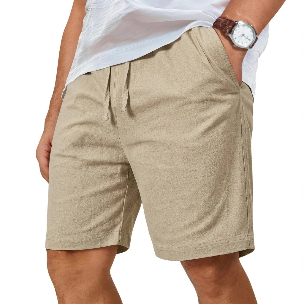 Oversized Cotton Linen Shorts  - Short Linen Drawstring avis et prix