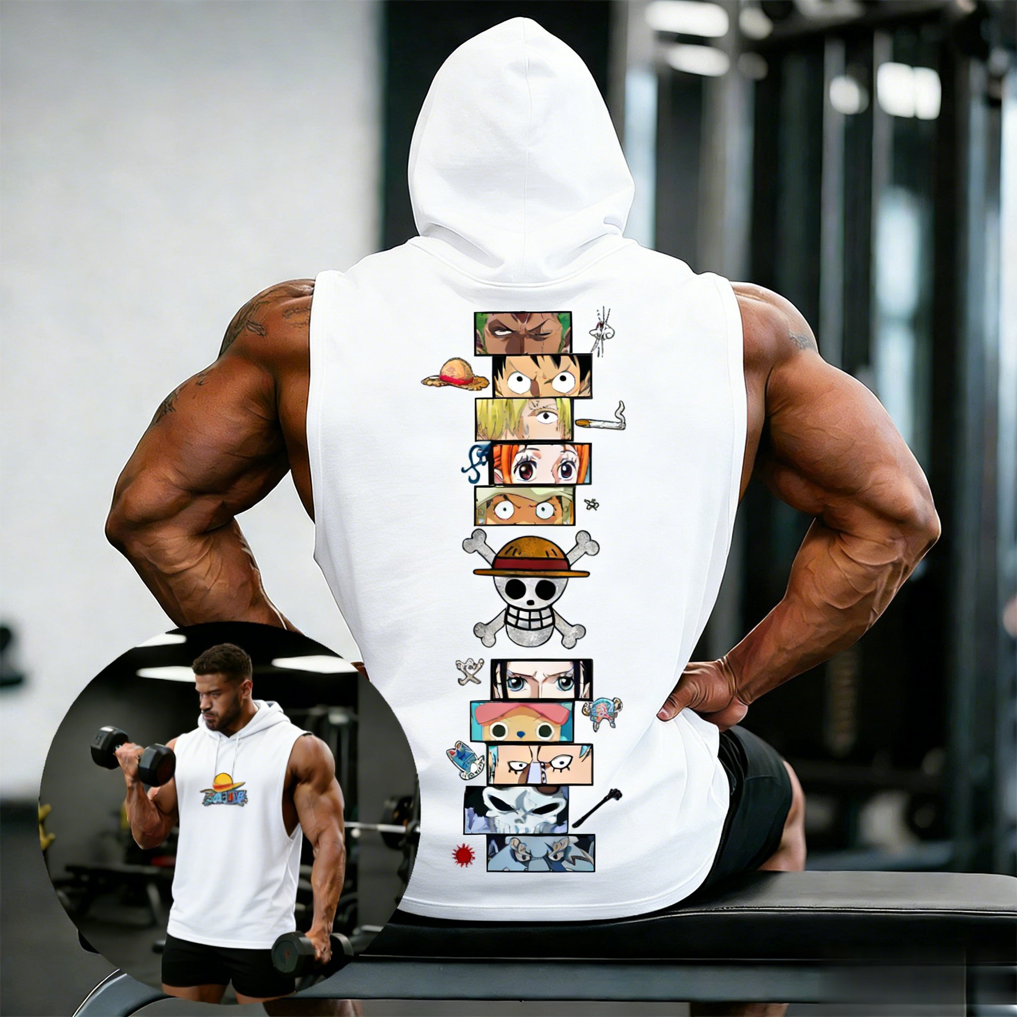 One Piece Anime Hoodie Sleevel - Tank Top Muscle avis et prix