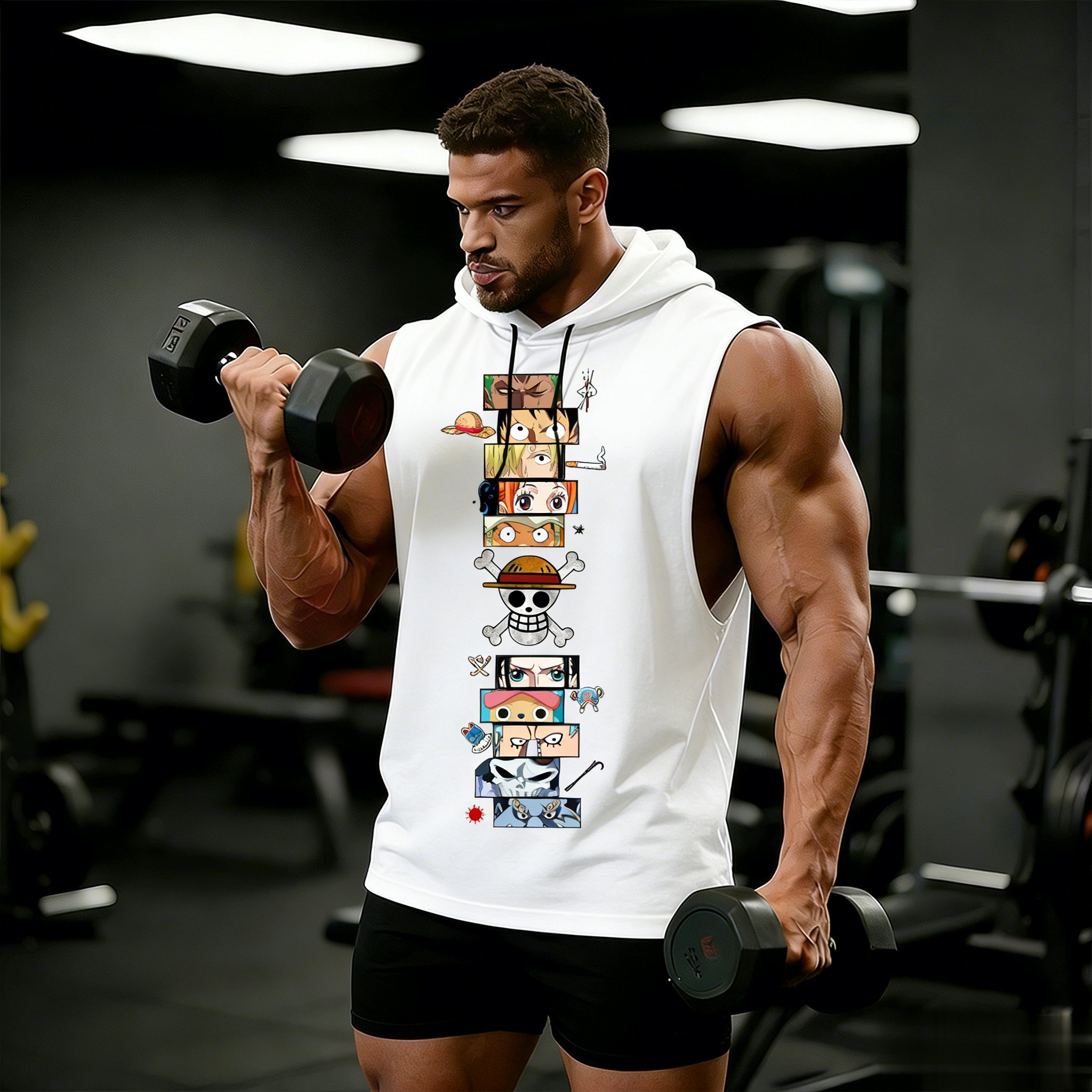 One Piece Anime Hoodie Sleevel - Tank Top Muscle avis et prix