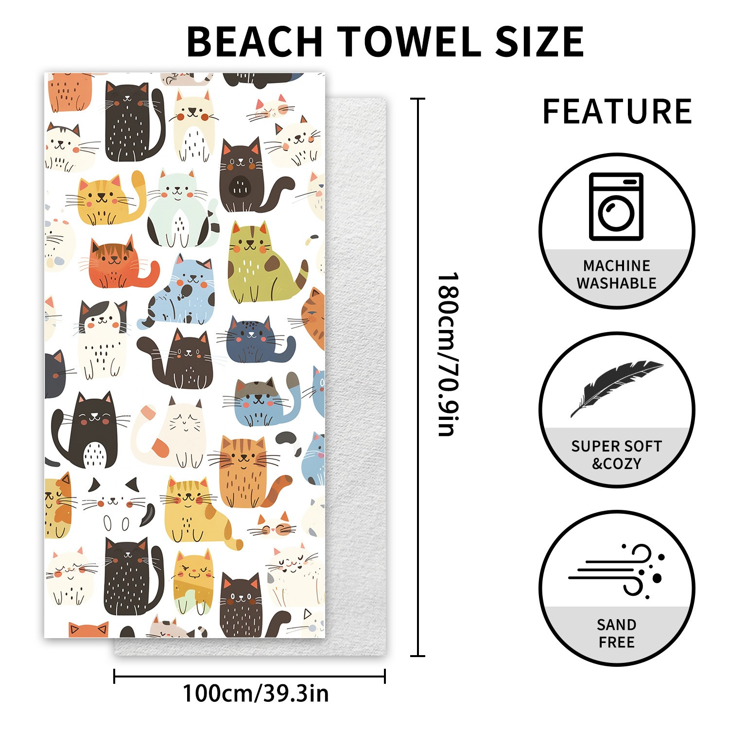 1PC Large Size Beach Blanket M - Beach Towel Large avis et prix