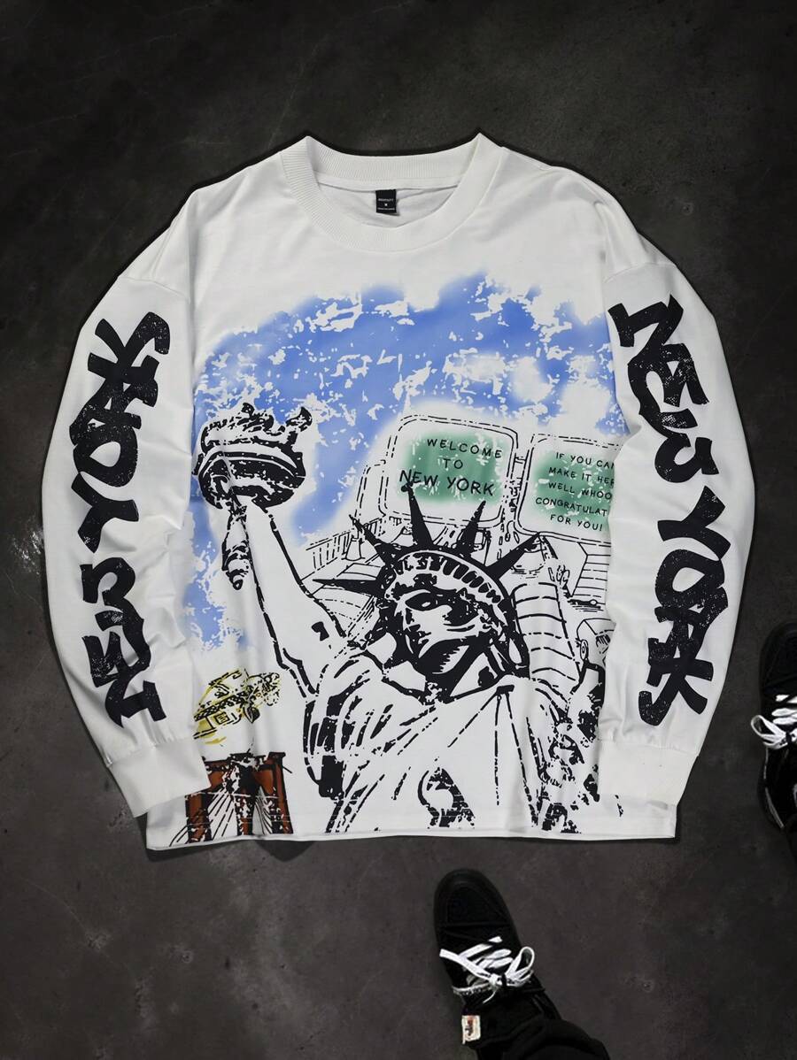 Men's Graphic Print Long Sleev - Tee Graphic Print avis et prix