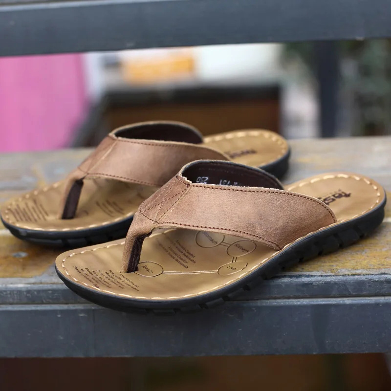 Roma Retro Man Slipper Solid C - Flip Flop Leather Men avis et prix