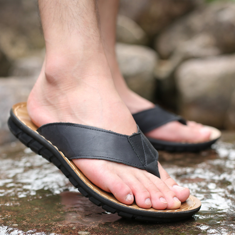 Roma Retro Man Slipper Solid C - Flip Flop Leather Men avis et prix