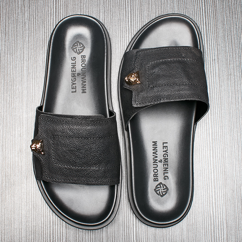 2025 New Genuine Leather Slipp - Flip Flop Leather Men avis et prix