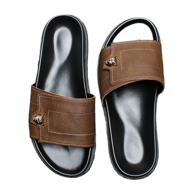 2025 New Genuine Leather Slipp - Flip Flop Leather Men avis et prix