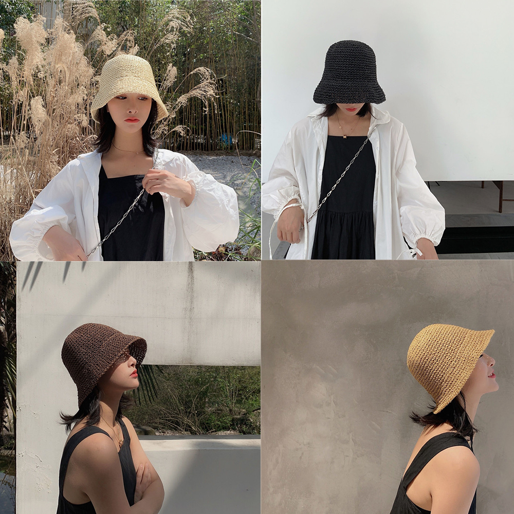 Hot Women's Fashion Summer Cap - Bucket Hat Straw avis et prix