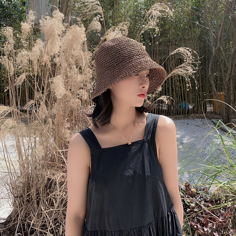 Hot Women's Fashion Summer Cap - Bucket Hat Straw avis et prix