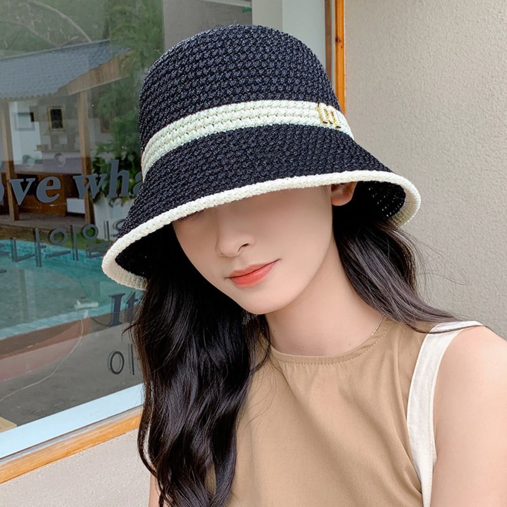 Elegant Bow Fisherman Hat Fold - Bucket Hat Straw avis et prix