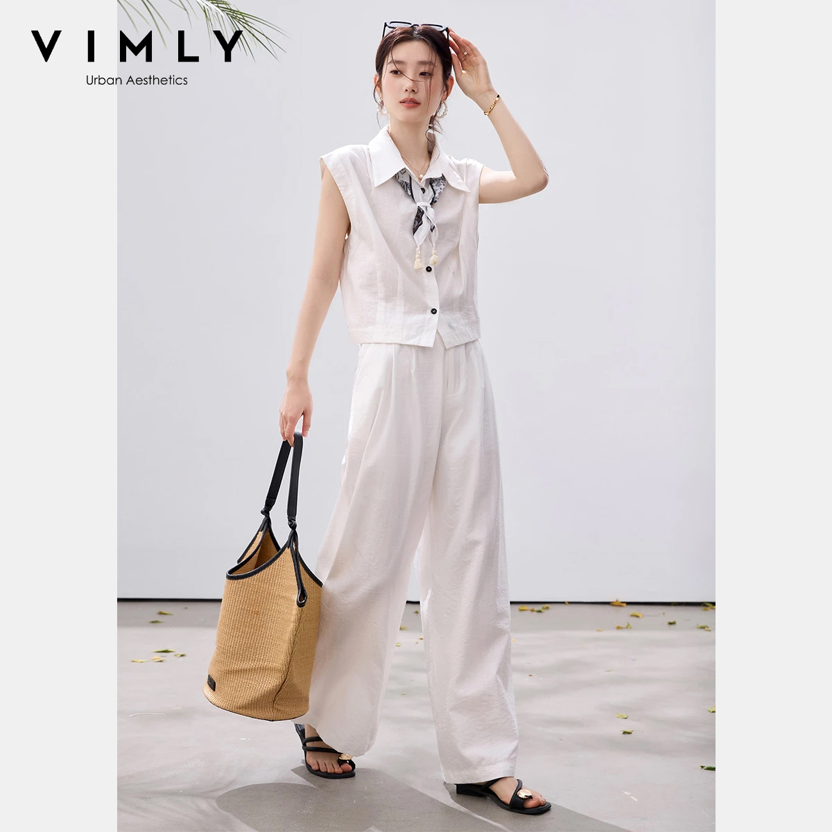 VIMLY Women's Casual Office Tw - Shirt Camp Collar avis et prix