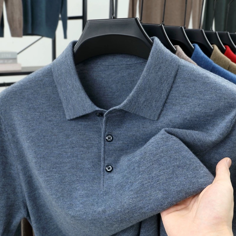 Fashion luxury knitted long sl - Polo Shirt Pique avis et prix
