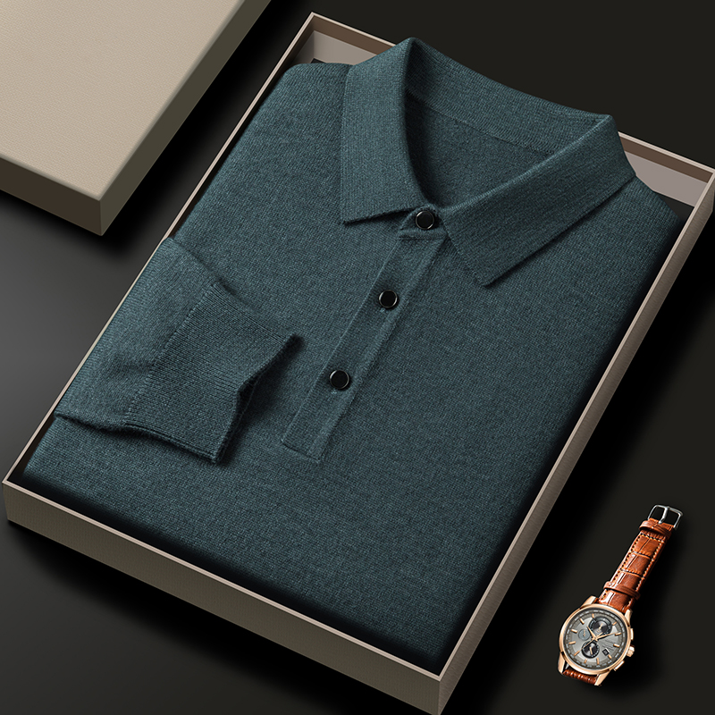 Fashion luxury knitted long sl - Polo Shirt Pique avis et prix