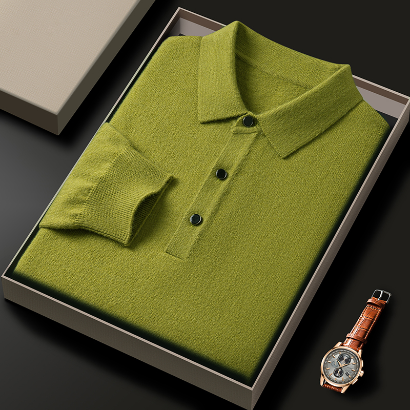 Fashion luxury knitted long sl - Polo Shirt Pique avis et prix