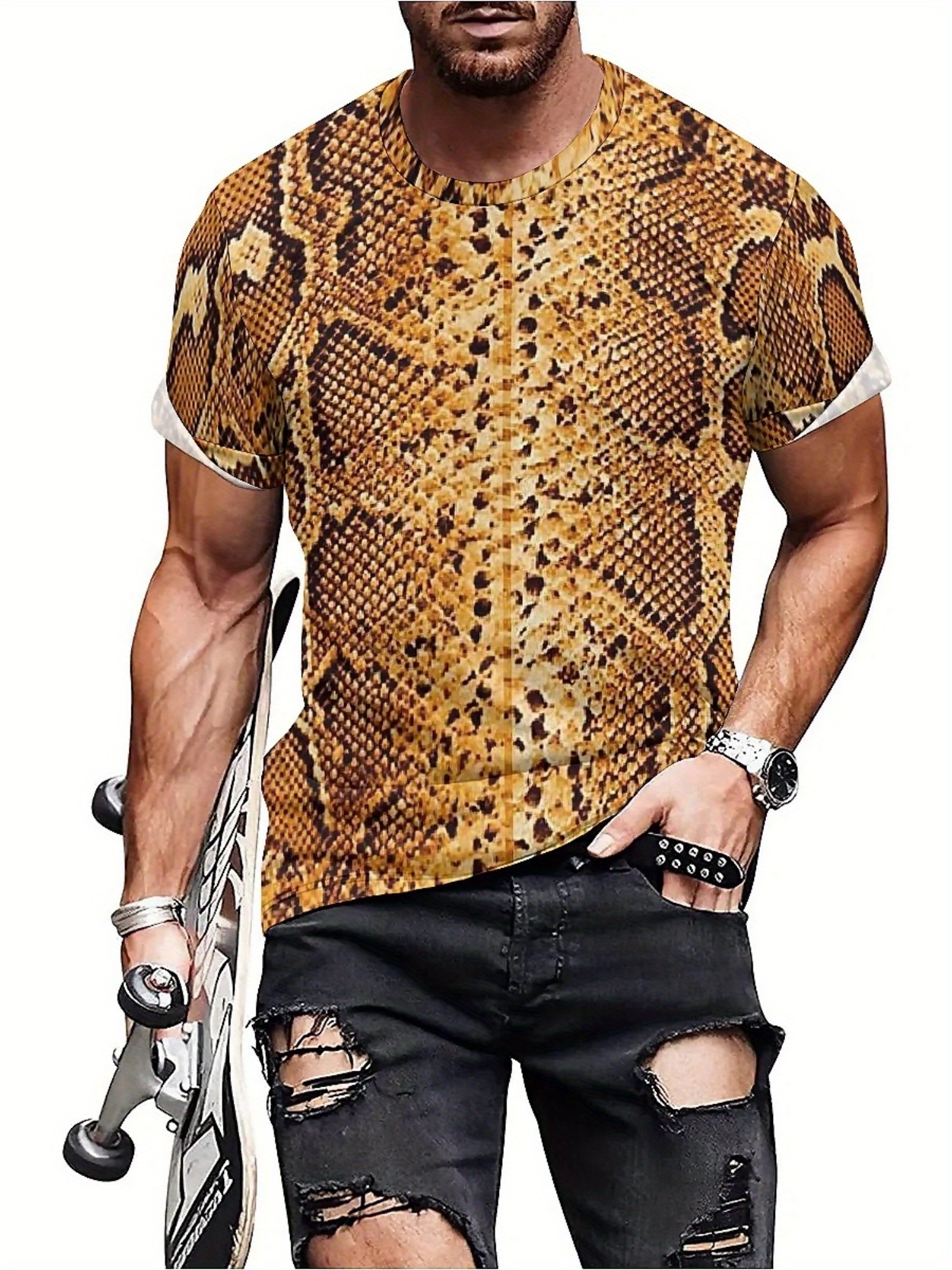 Men'S 3D Print Snake Graphic T - Tee Graphic Print avis et prix