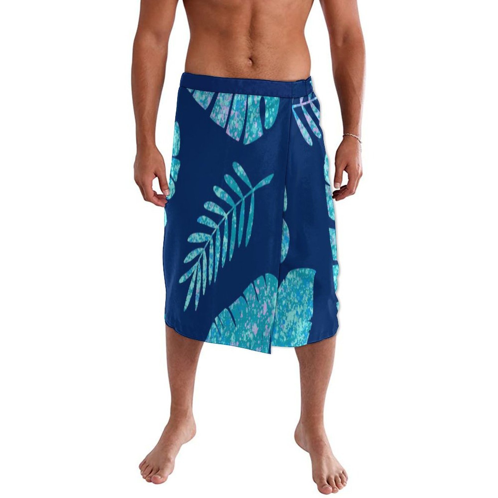 Blue Floral Polynesian Beach W - Sarong Men Wrap avis et prix