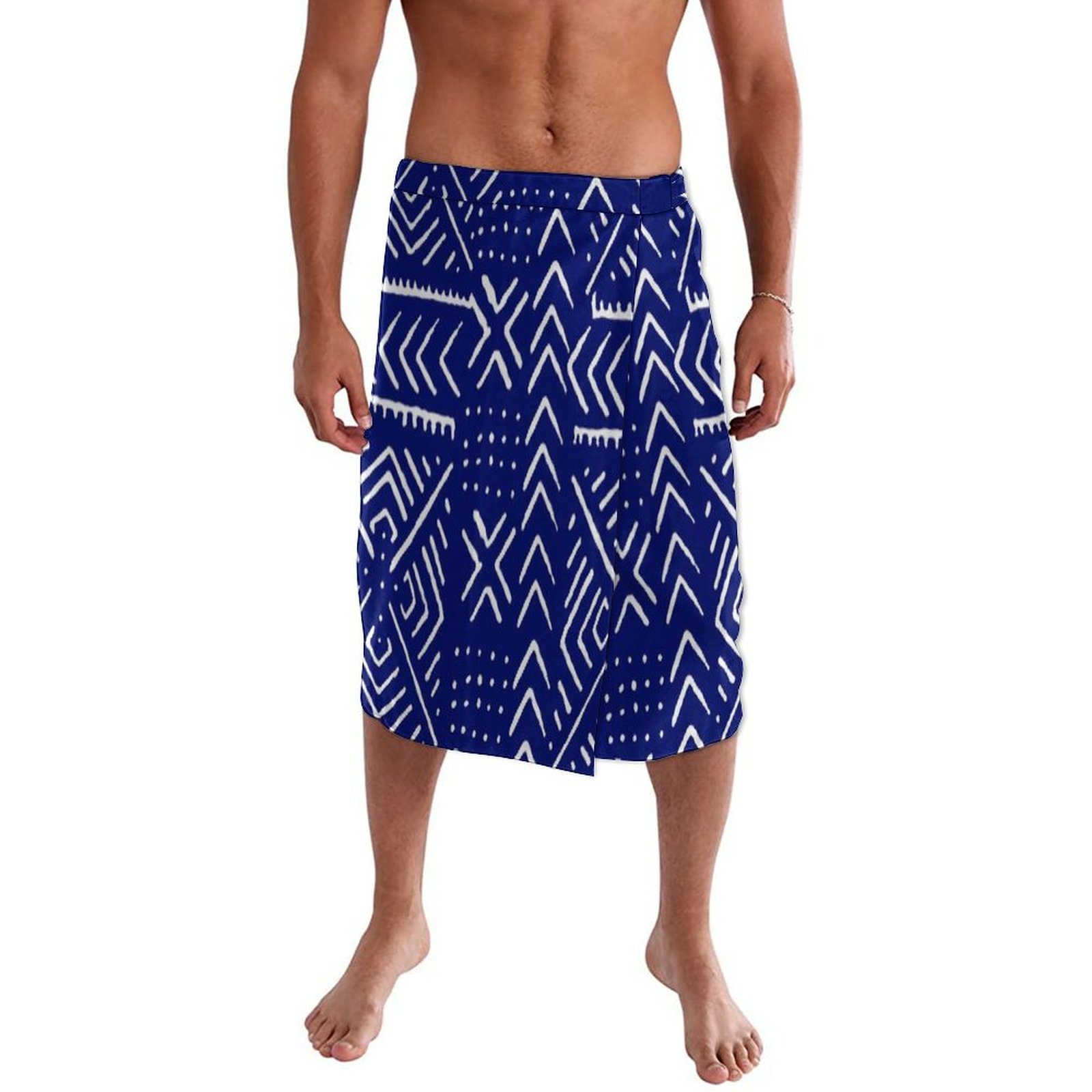 Blue Floral Polynesian Beach W - Sarong Men Wrap avis et prix