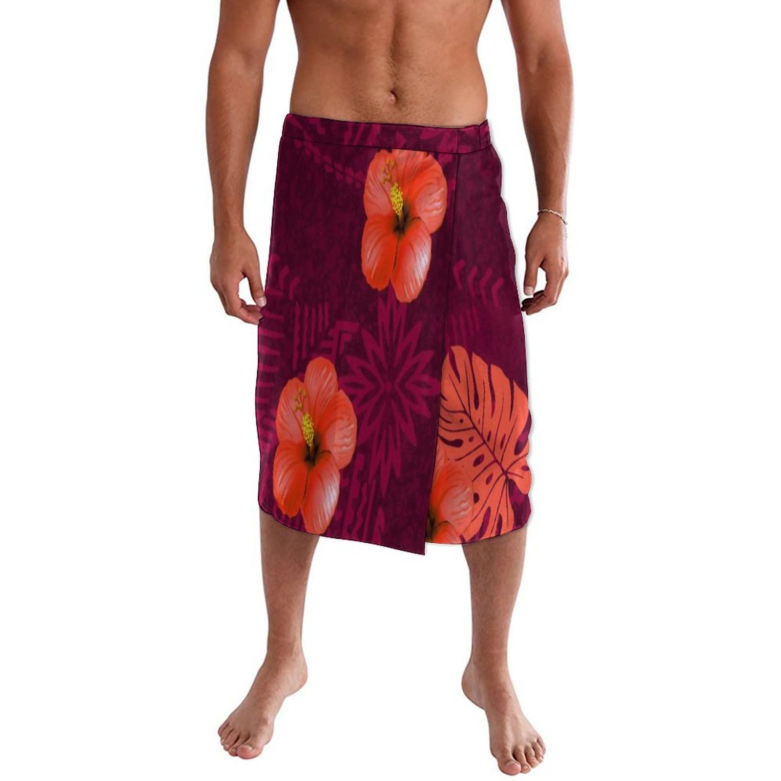 Blue Floral Polynesian Beach W - Sarong Men Wrap avis et prix