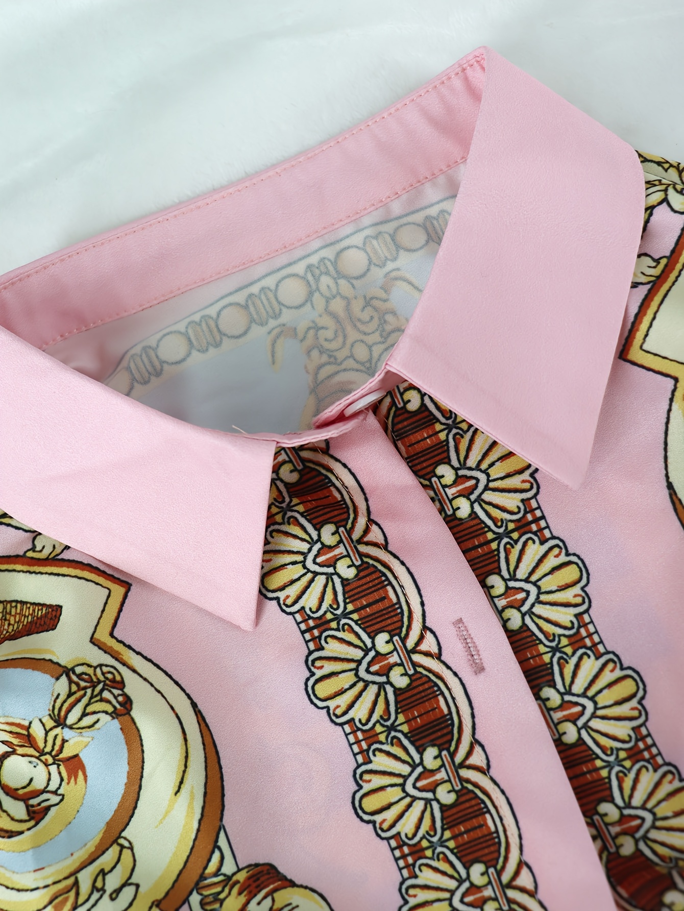 Women 2 Piece Set Ornate Print - Shirt Camp Collar avis et prix