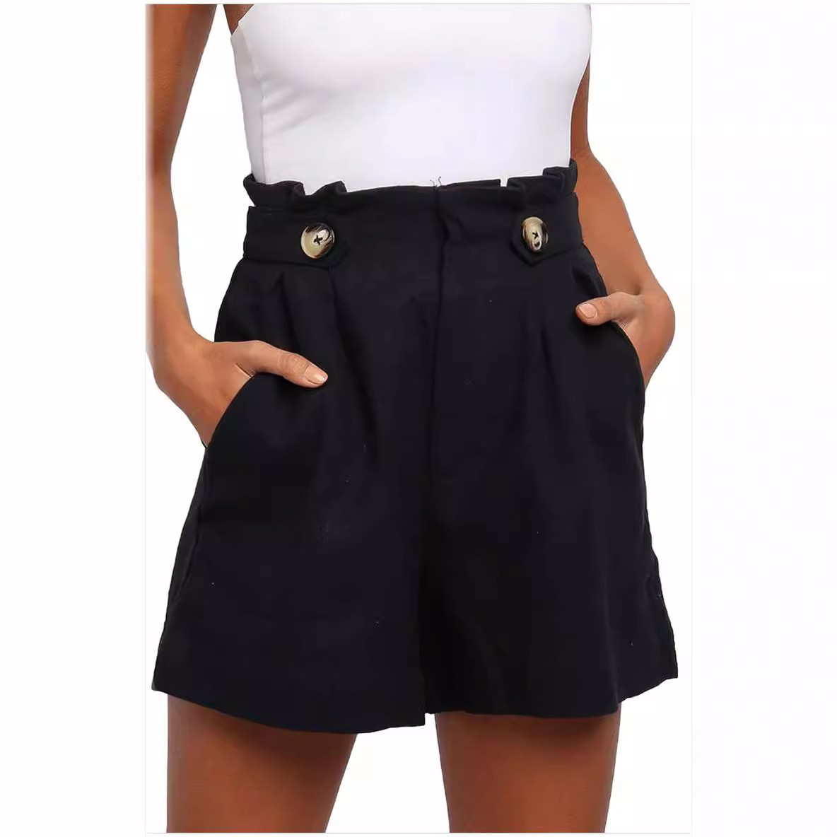 Summer Women Shorts Cotton Lin - Short Linen Drawstring avis et prix