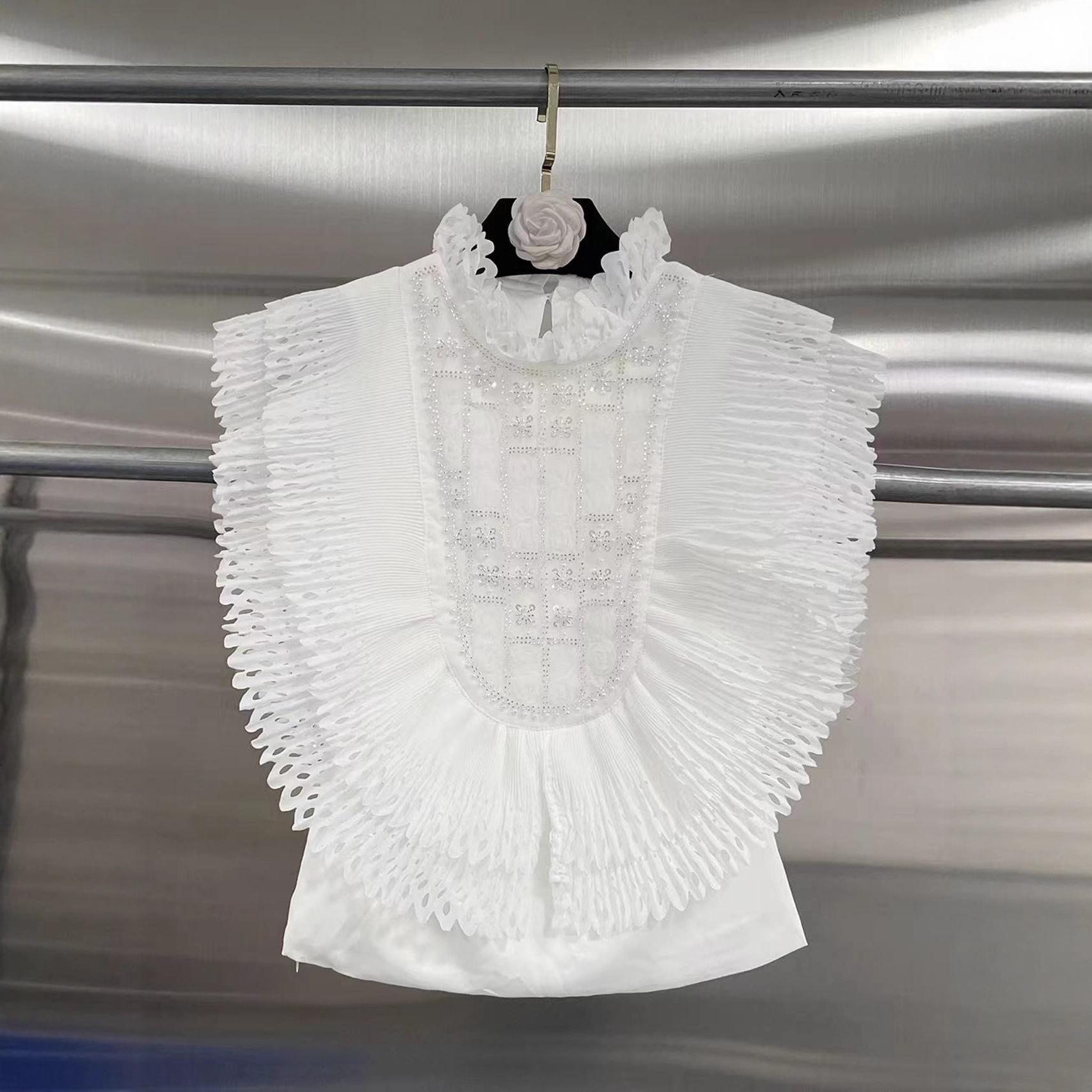 Top Blouse Women Sleeveless Ru - Shirt Camp Collar avis et prix