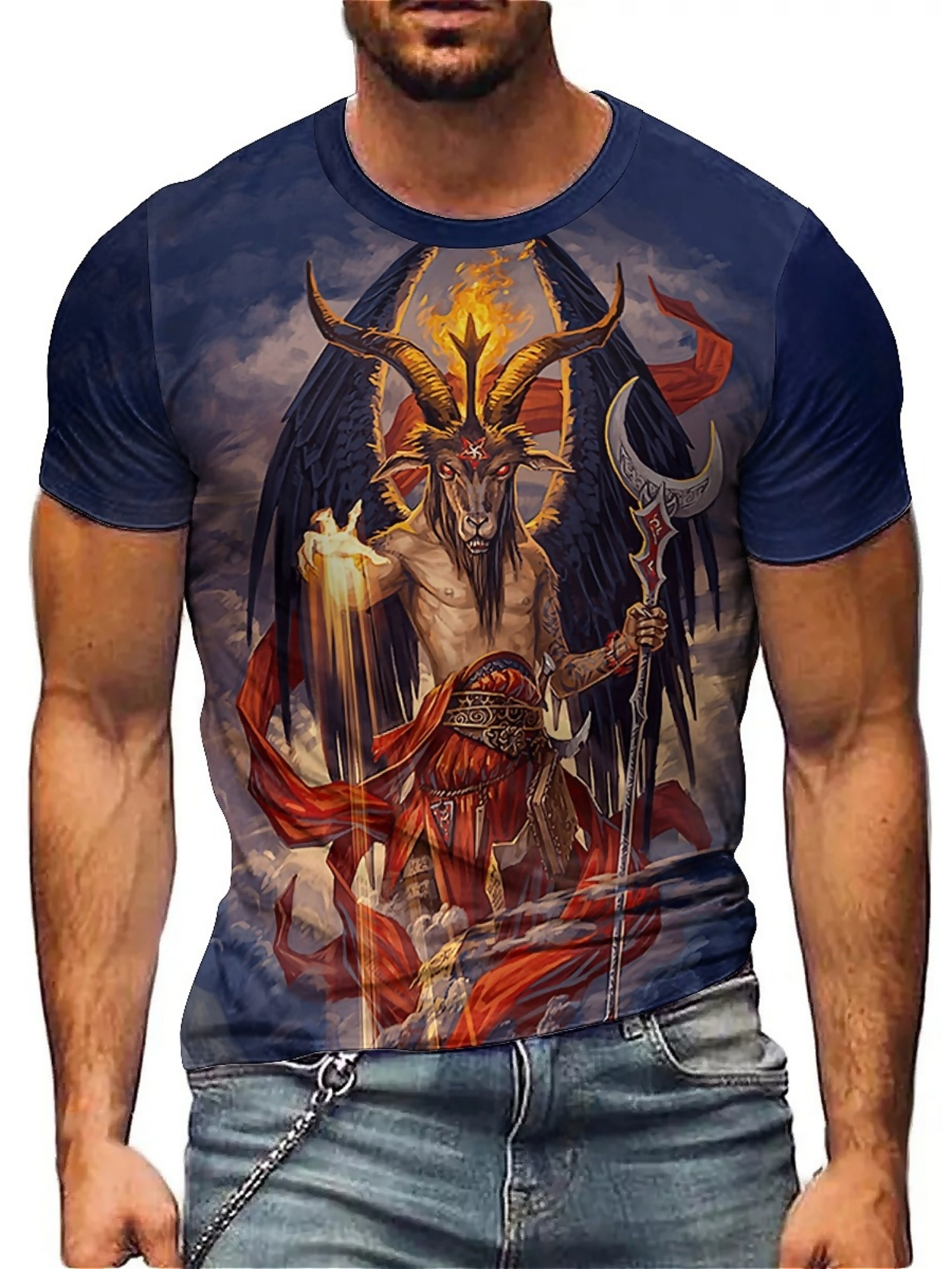 Men's 3D Demon Print T-Shirt | - Tee Graphic Print avis et prix
