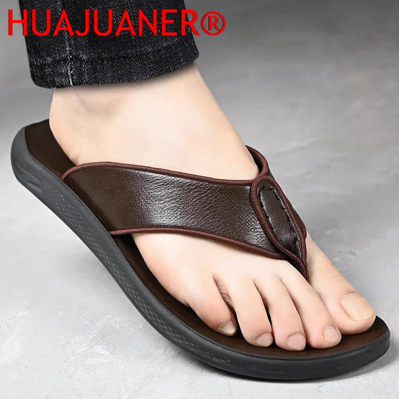 Casual Outdoor Men's Sandals S - Flip Flop Leather Men avis et prix