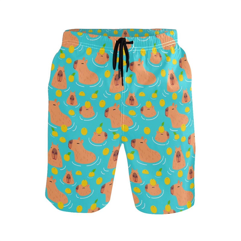 Cartoon Animal 3d Print Capyba - Trunks Board Surf avis et prix