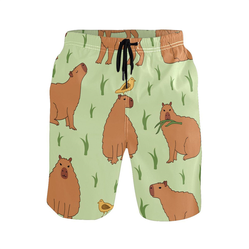 Cartoon Animal 3d Print Capyba - Trunks Board Surf avis et prix